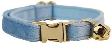 Uplift Essentials Custom Engraved Velvet Safety Cat Collar sky Blue Collar s