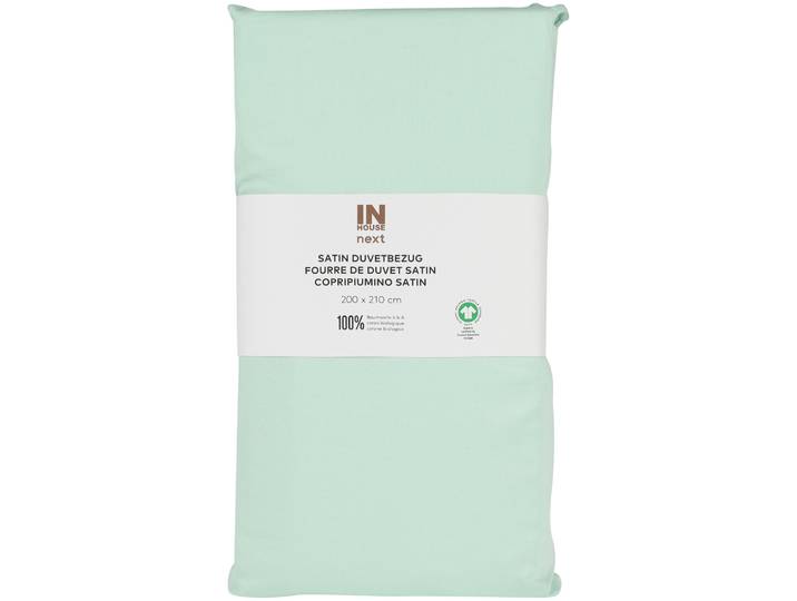 Inhouse Duvet Gots Satin Paspel 200x210 hellgrün