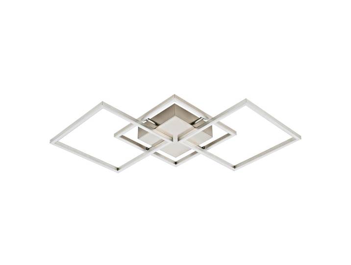 Novel Led-Deckenleuchte Giga, Nickelfarben, Metall, Kunststoff, Uni, rechteckig, 37x6x75.5 cm, Lampen & Leuchten, LED Beleuchtung, LED-Deckenleuchten