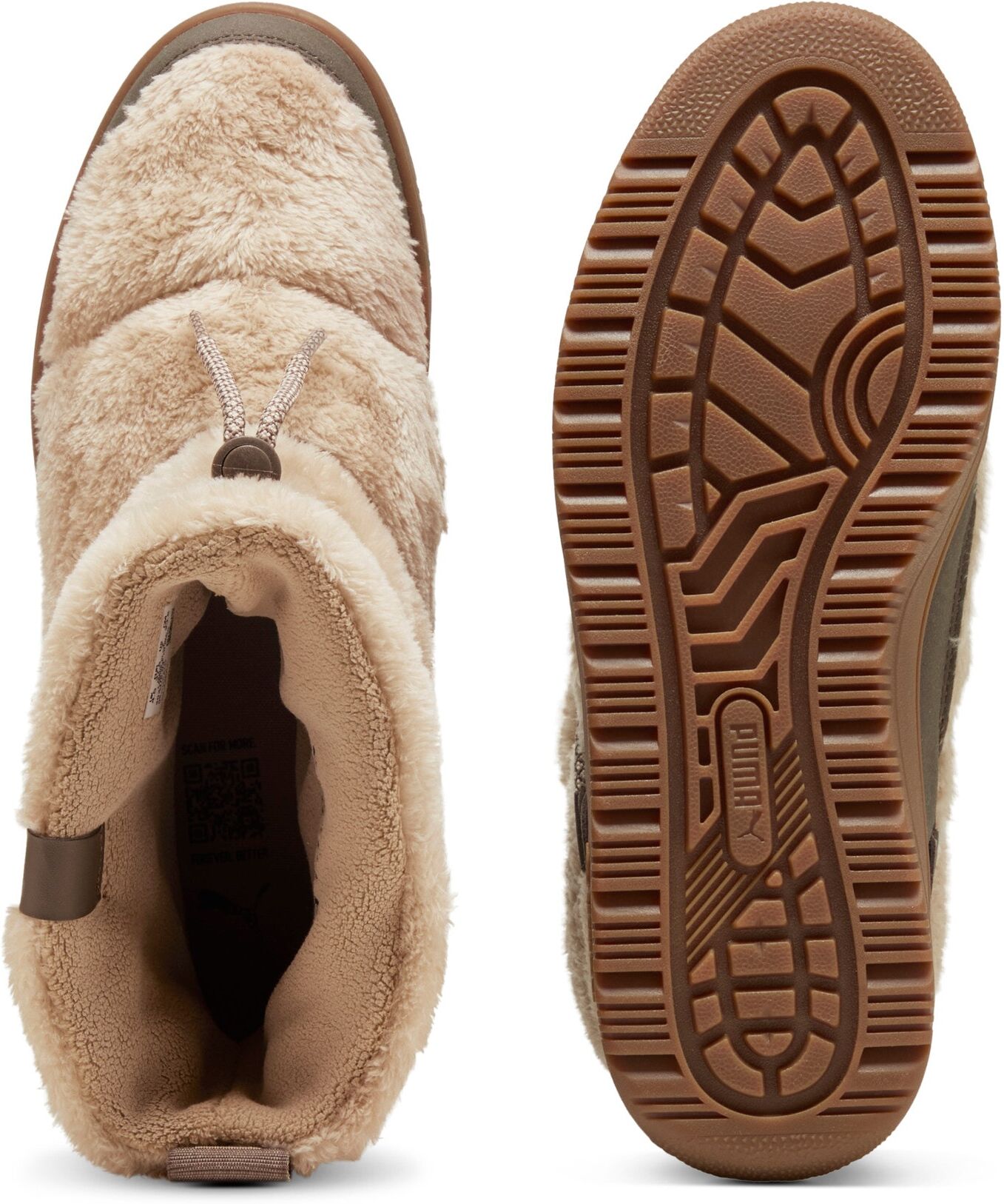 Winterboots PUMA "SNOWBAE SUEDE WNS", Damen, Gr. 39, Textil, beige (birch, matte bronze), unifarben, Schuhe Winterboots, Moonboots, Winterstiefel, wasserdicht,wärmend birch, matte bronze 39, Textil
