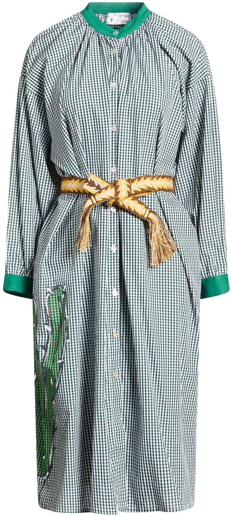 Cactus Art Vestido midi Mujer Verde oscuro XS Mujer