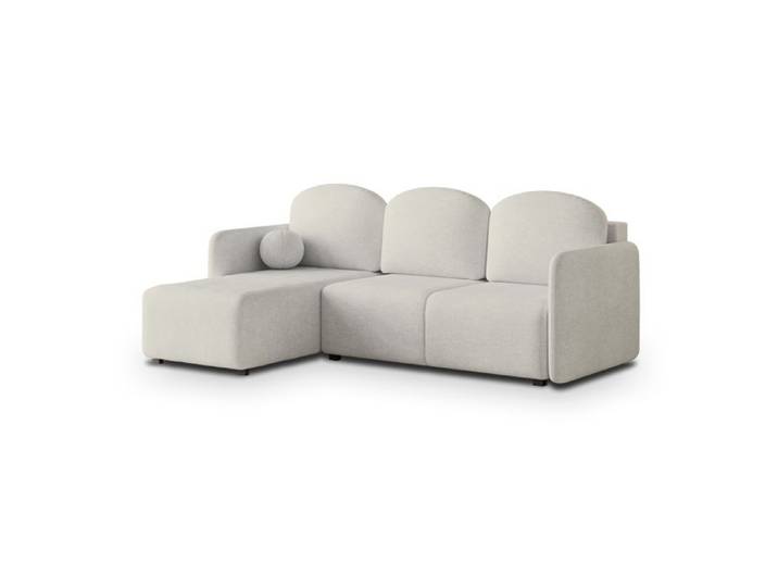 Canapé d'angle SUVINO Canape Convertible - Angle - 3 places - 220x143x85 cm - Tissu tressé NEVE 02 - Beige