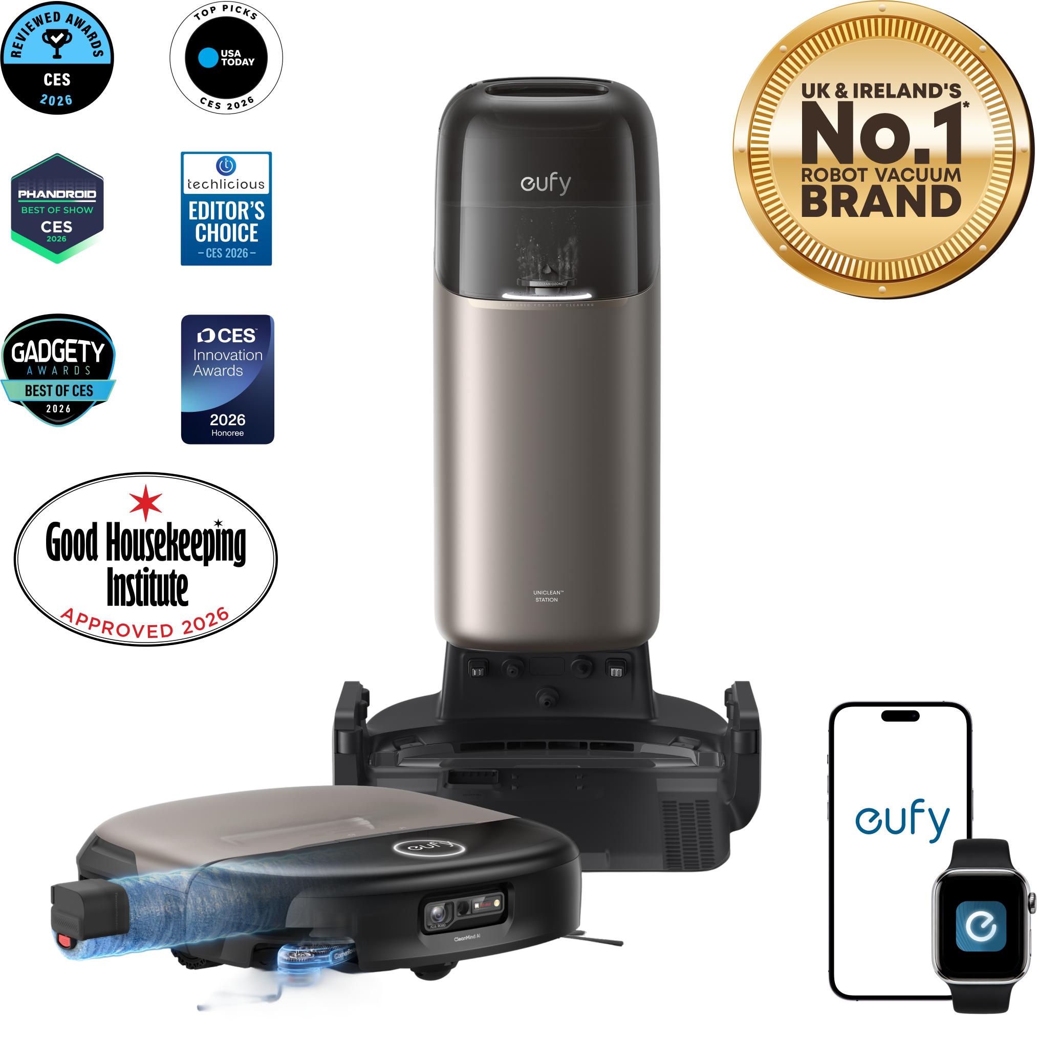 eufy Omni S2 Robot Vacuum & Mop Bundle with Bamboo & Sage Fragrance, Deep Cleaning meets Long-Lasting Freshness