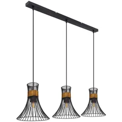 Globo 54814-3H Purra Hängeleuchte Metall Schwarz, 3X E27