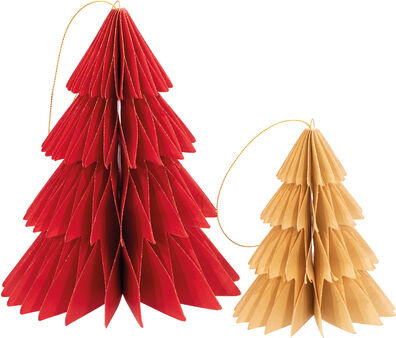 folia Waben "Tannenbäume", rot und gold