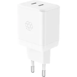 Upström UPSTRM Charger 35W Dual USB-C GaN (35 W, 2 Ports), USB Ladegerät, Weiss