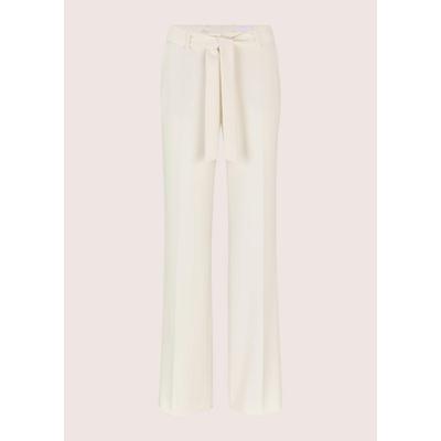 Stoffhose MADELEINE "Hose Weite Palazzohose mit Bindeband", Damen, Gr. 42, N-Gr, wollweiß, Modern, wide leg, Hosen Stoffhose, Hose mit Bindeband