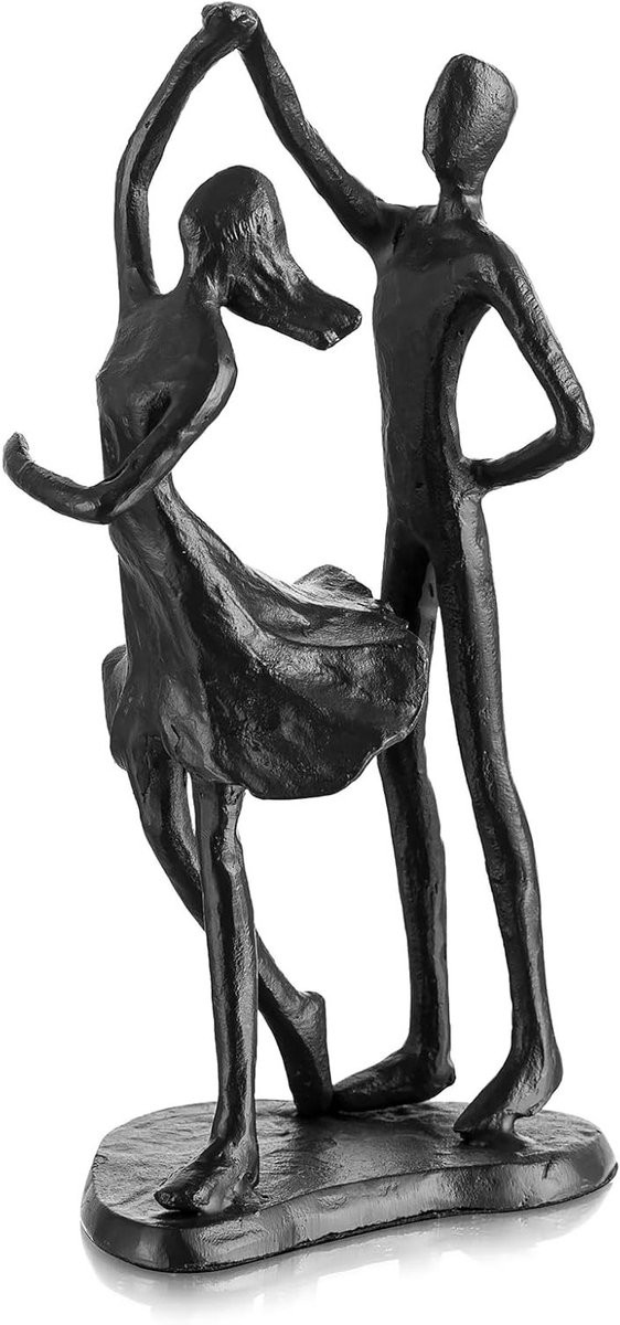 Abstracte Zwarte Metalen Koppelsculptuur voor Tafeldecoratie