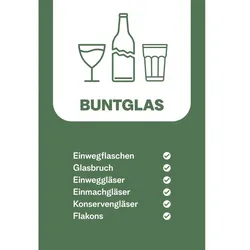 Hardwex Mülltonnenaufkleber für Buntglas