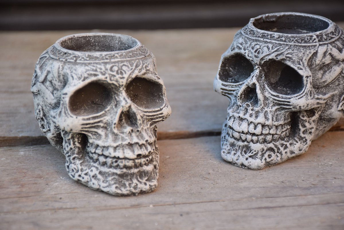 Skull waxinelicht voor Halloween
