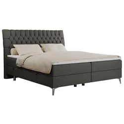 BOXBETT MILEN 180/200 Dunkelgrau Kunstleder - H4