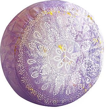 SPIRIT OF OM Meditationskissen rund flieder bunt B