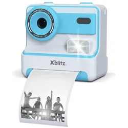 Xblitz FLASH BLUE Sofortbildkamera mit Thermodrucker für Kinder, Sofortbildkamera, Blau, Weiss