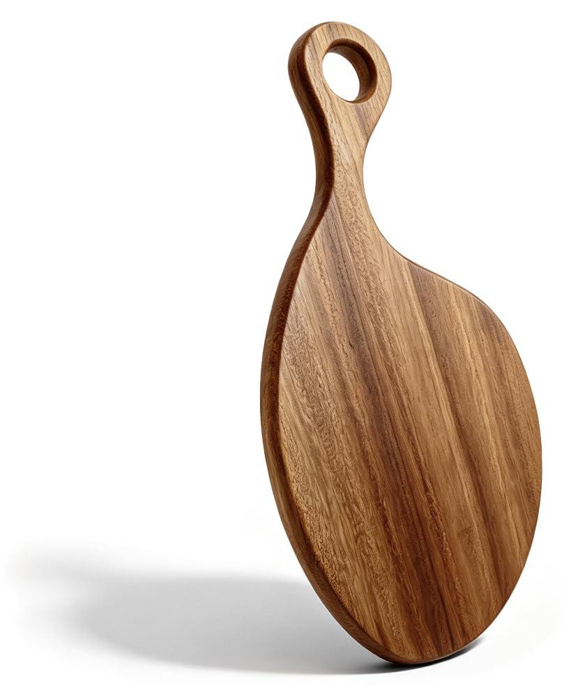 Dripio Omkeerbare Snijplank van Walnoothout met Handvat, 40 x 20 cm
