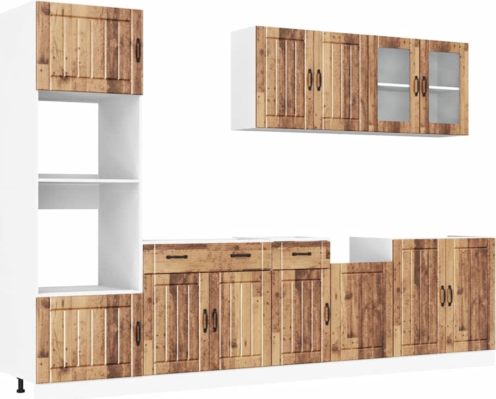 7-tlg. Küchenschrank-Set Kalmar Altholz-Optik Holzwerkstoff