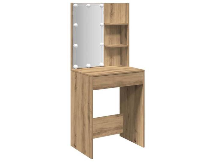 FAF-NEUF* Coiffeuse avec LED - Chêne artisanal - 60x40x140 cm JUIN629452