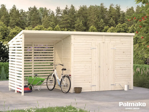 Gartenhaus Palmako Leif 4,5+2,9 m² inkl. Fußboden 467 x 187 cm natur