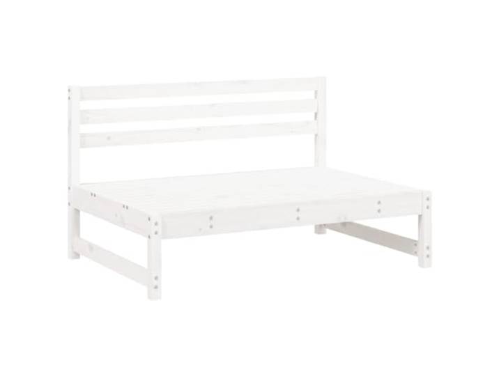 Coespram Garten Mittelsofa 120x80 cm Modular Holzsofa Kiefer Weiß Erweitern Sie Ihre Terrasse mit diesem modularen Sitzelement aus massivem Kiefernholz im eleganten Latten-Design.