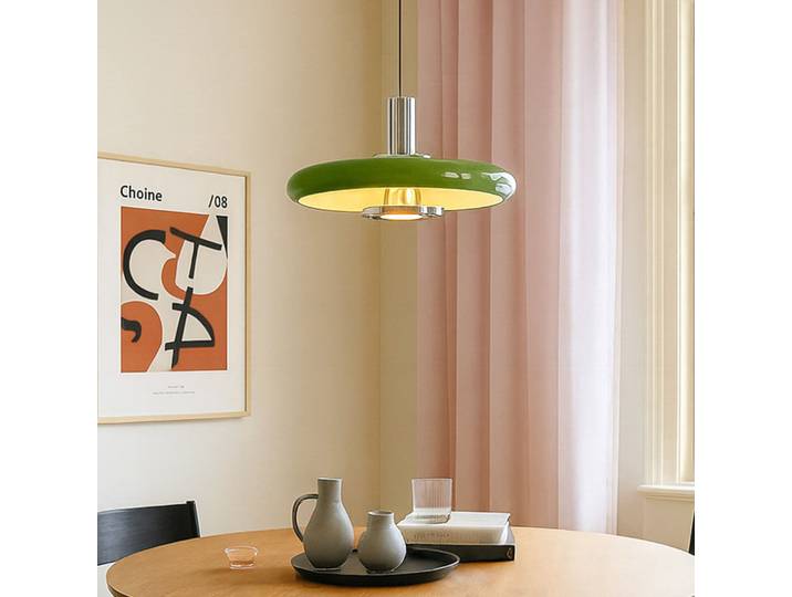 Suspension Branford, style rétro, Ø 35 cm, verte, métal - Lindby - Salon / séjour - Vintage / rétro - À ampoule unique