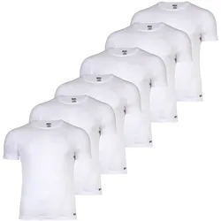 DIESEL Herren T-Shirt, 6er Pack - RANDAL, Unterhemd, Rundhals, kurzarm, Baumwolle Weiß / L