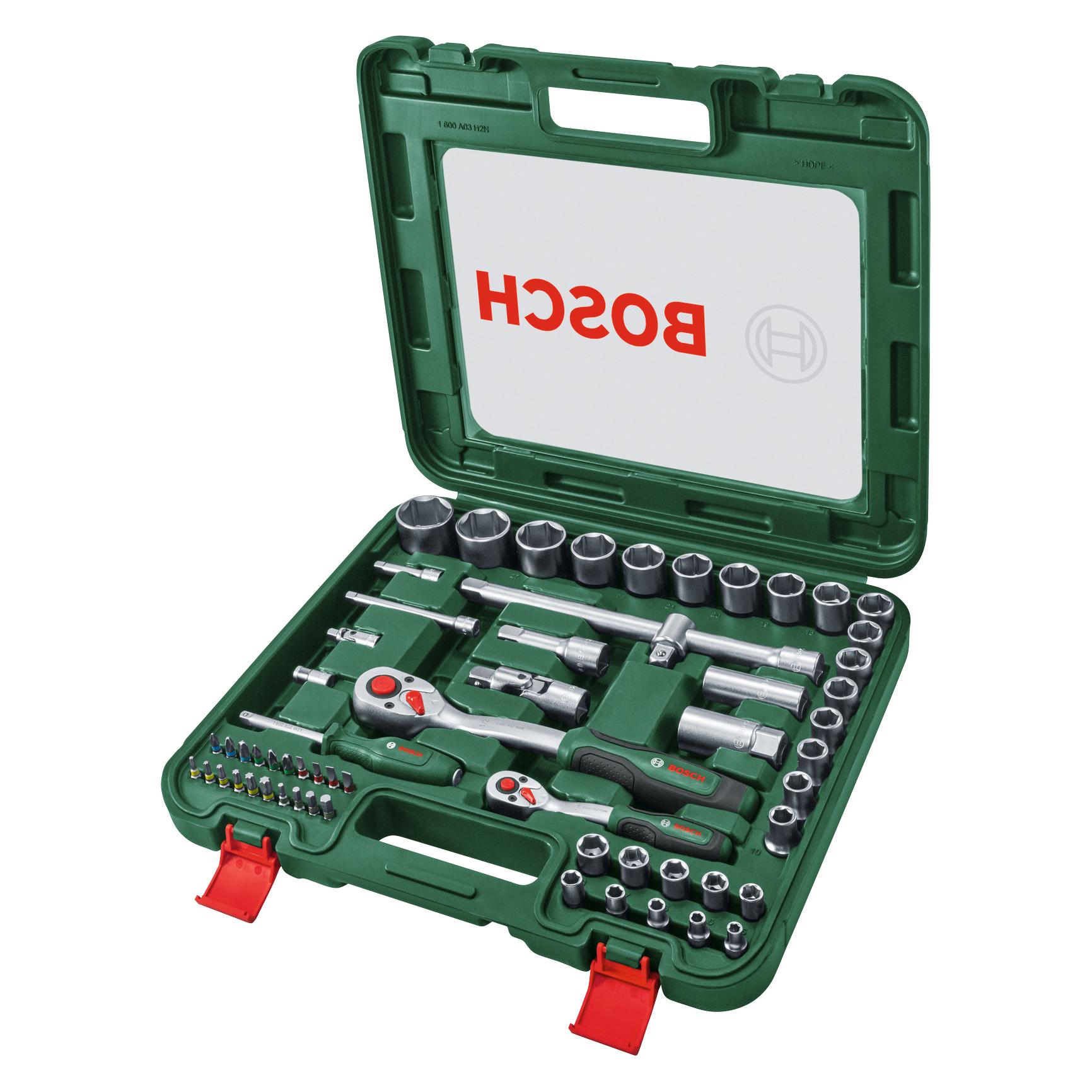 Bosch Zubehör 1/4" + 1/2" Ratschen Set, 60-tlg. (1/2", 1/4") (1600A039J8)