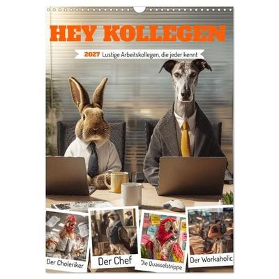 Hey Kollegen - Lustige Arbeitskollegen, die jeder kennt (Wandkalender 2027 DIN A3 hoch), CALVENDO Monatskalender