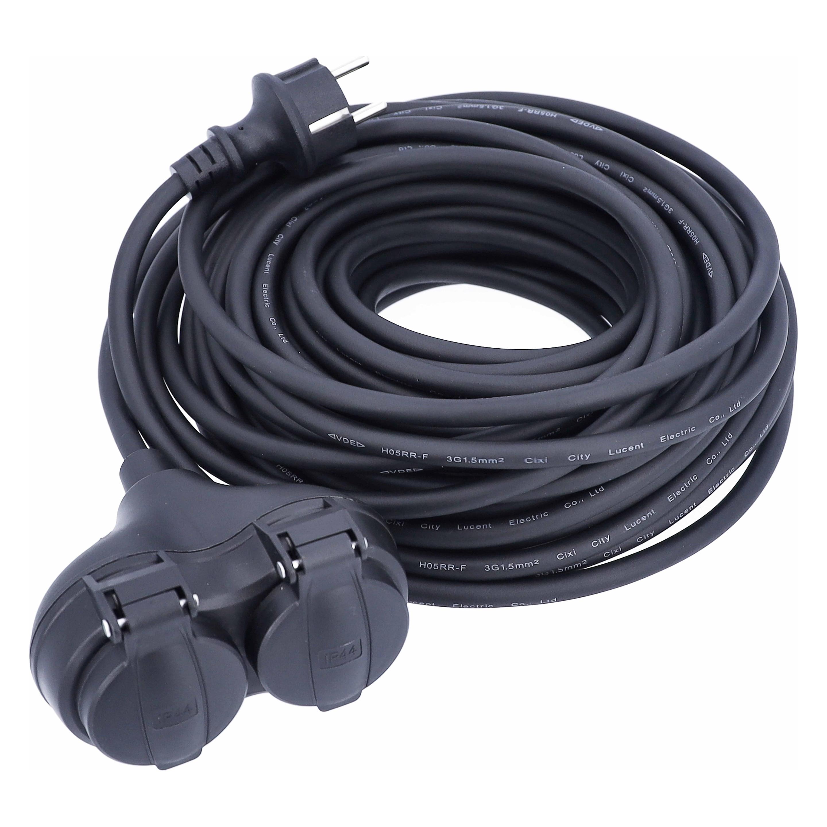 As - Schwabe 2fach Verteilersteckdose 20 m (2x, CEE 7/3) (60662)