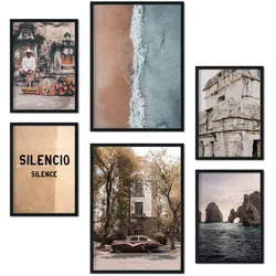 POSTER Set Mit 6 Vintage Mexico A3 & A4 Rahmenlos