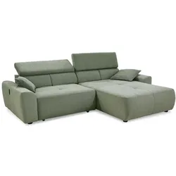 Ecksofa mit Funktion Unos Stoff Grün