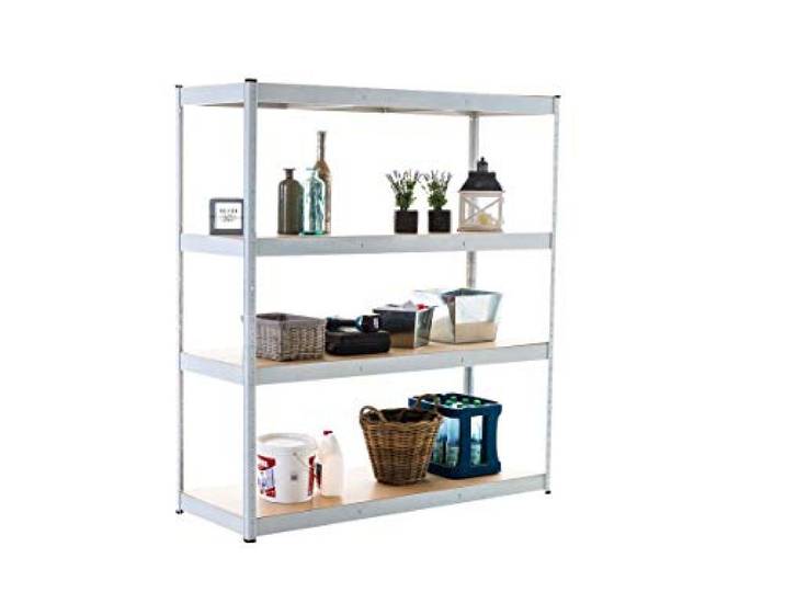 CLP Lagerregal 160X180X60 cm I Böden bis je 350 kg belastbar I Metall-Steckregal Farbe weiß