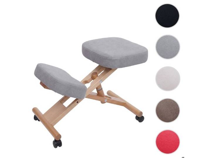 Chaise à genoux HWC-Q46 chaise à genoux réglable en hauteur sur roulettes gris