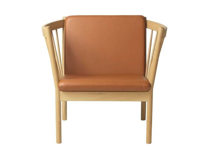 FDB Møbler J146 Sessel Oak nature lacquered-cognac leather