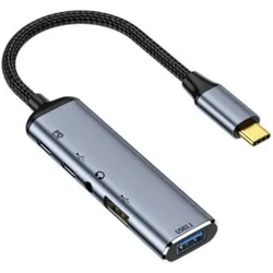PowerGuard Multiport Adapter (USB-C, 5 Ports), Dockingstation + USB Hub, Grau