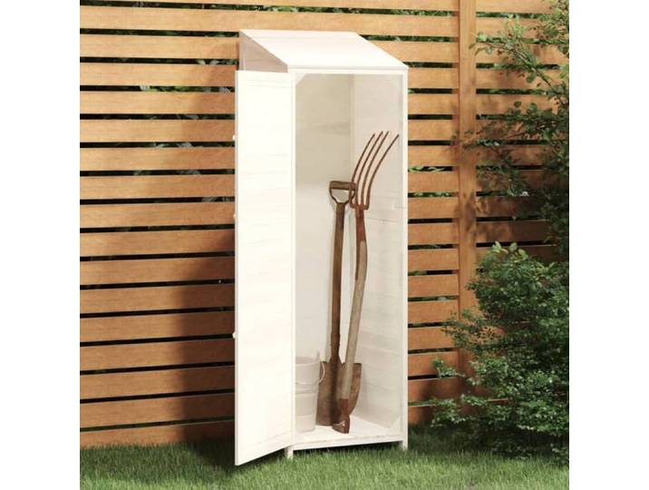 Remise Armoire Malle de jardin Remise de jardin Blanc 55 x 52 x 174 5 cm Bois de sapin solide JILIMAISON2025 23975524
