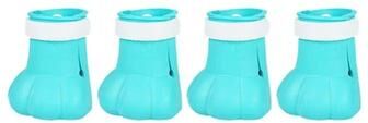 Uplift Essentials 4 Piece Anti Scratch Silicone Cat Paw Boots With Adjustable Straps blue s