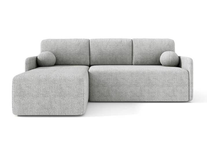 Selsey BLOOM - Canapé d'angle avec fonction sommeil\, revêtement en bouclé gris