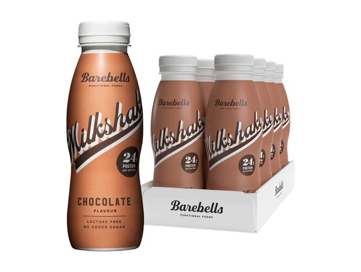 Barebells Milkshake Riche en Protéines Saveur Chocolat 330 ml (Lot de 8) - Sans Lactose &amp; Sans Sucres Ajoutés
