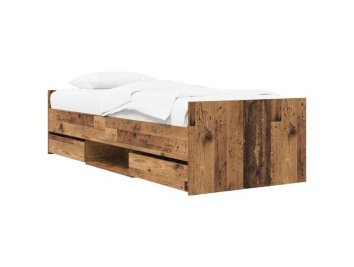 PUGYNBK Bettrahmen aus technischem Holz Integrierte Aufbewahrung, minimalistisches Design, einfache Montage, für Hauptschlafzimmer