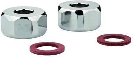 Grohe Verschraubung 12901 1/2" 1290100M Bohrung 10,5mm vernickelt 2 Stück chrom