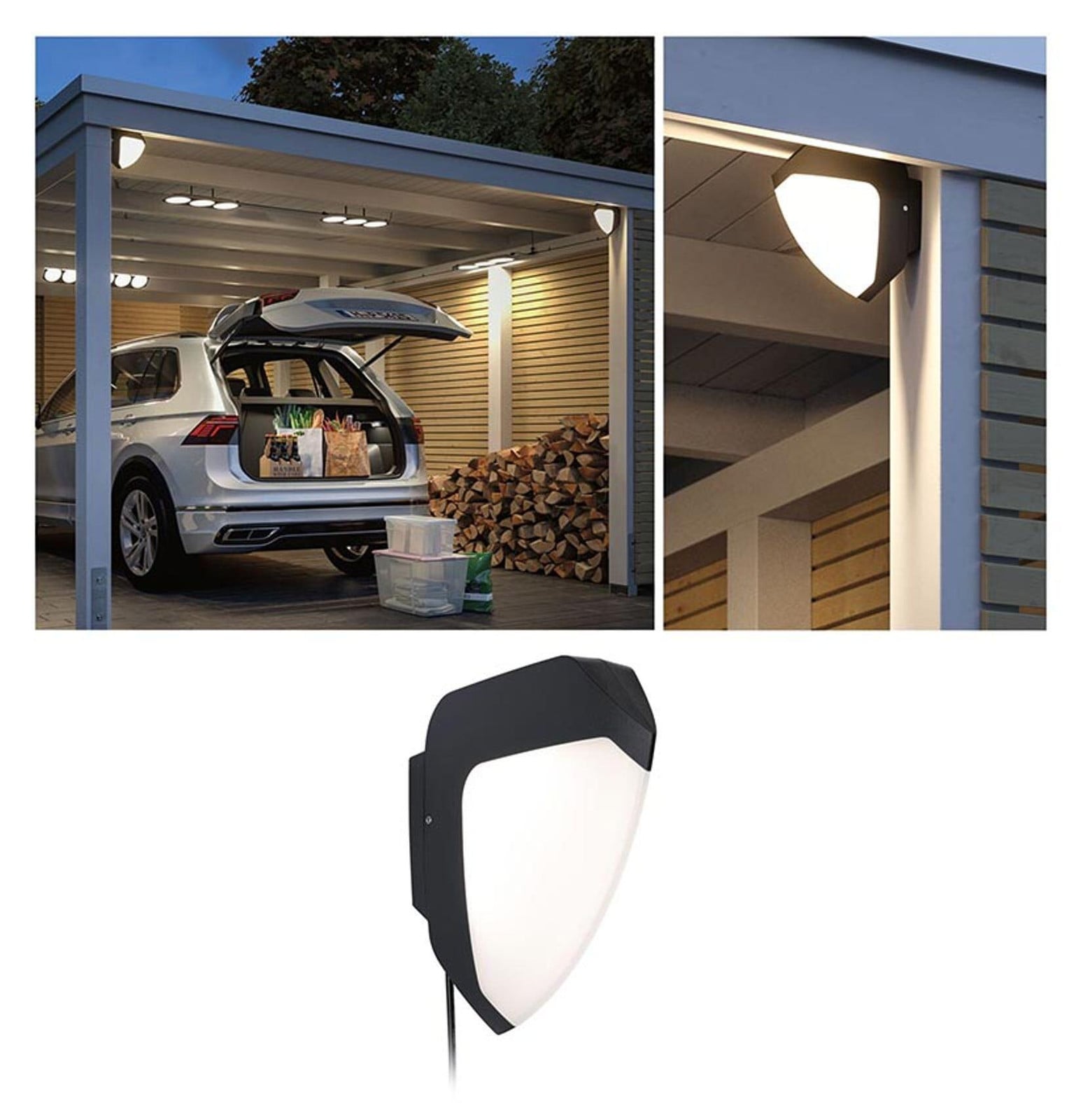 Paulmann Ikosea Park + Light LED buitenwandlamp, antraciet, IP44, 3000K, 5,6W, 350lm, 12V, 50 x 203 mm
