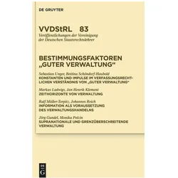 Bestimmungsfaktoren 'guter Verwaltung', Fachbücher von Frank Schorkopf