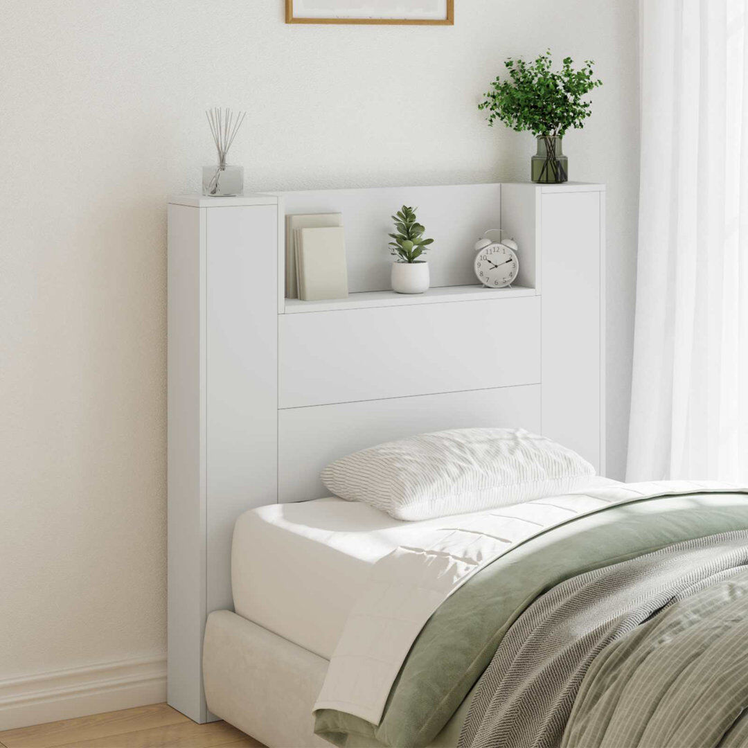 17 Stories Bookcase Headboard White 100 x 200cm