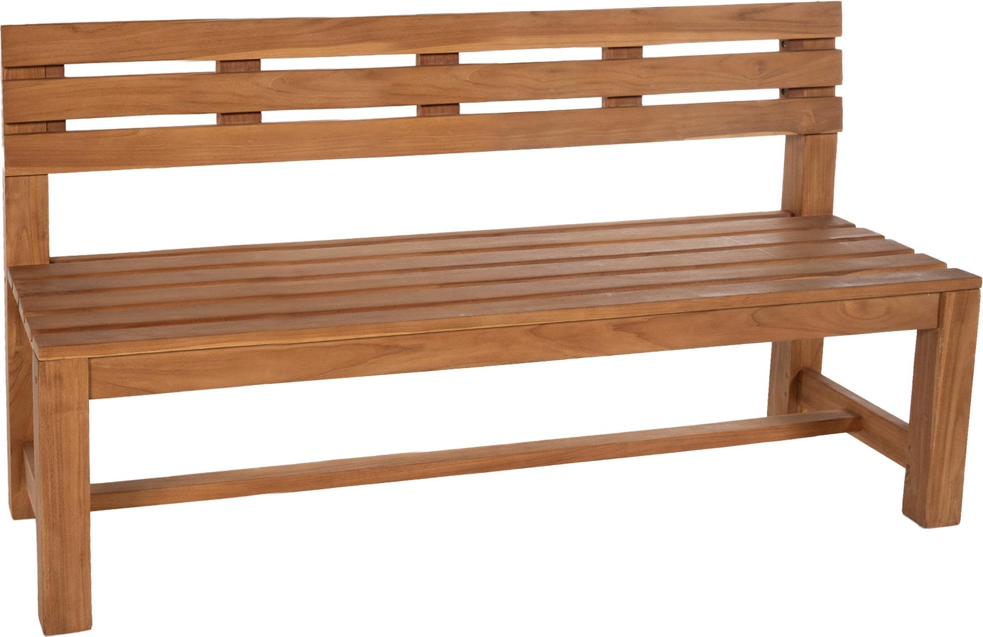 CLP Teakbank Augusta Gartenbank mit Rückenlehne wetterfest stabil massiv | Farbe teak Größe 200 cm