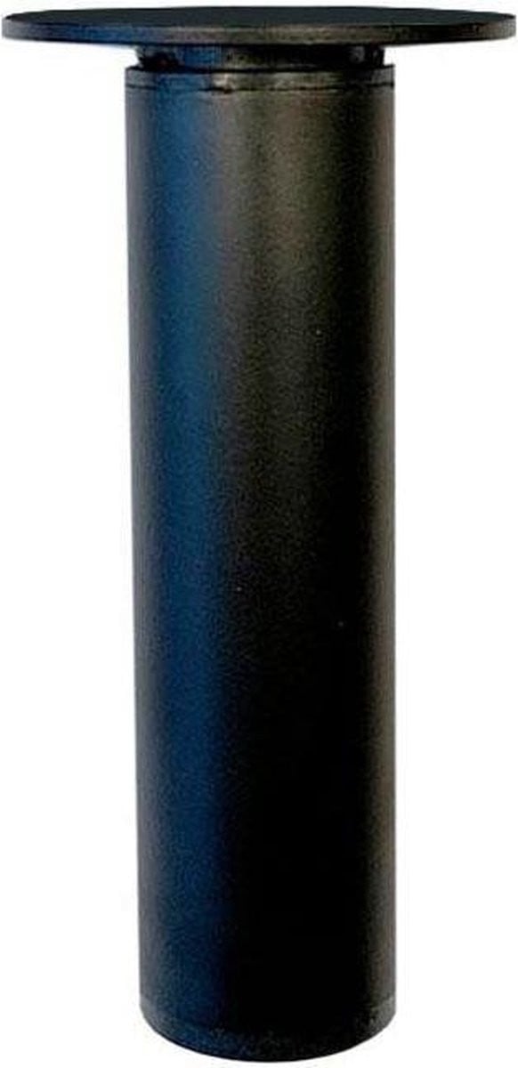 FLE Stalen verstelbare meubelpoot zwart rond ø 3 cm, Hoogte: 12,5 cm