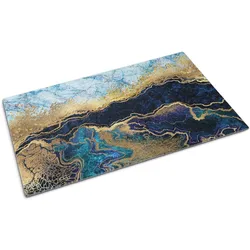 FUSSMATTE 90 x 60 cm Blauer Marmor