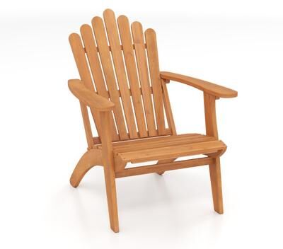 Costway Acacia Wood Outdoor Patio Chair with 400 lbs Weight Capacity-Natural