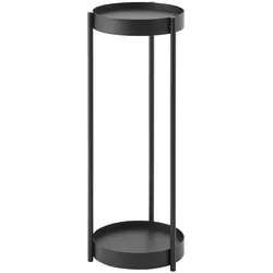 Yamazaki, Pflanzenständer + Blumentreppe, 2-stöckiger Pflanzenständer mit Rollen TOWER