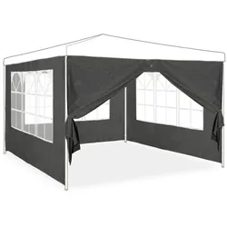 Relaxdays Pavillon Seitenwand 4er-Set - Grau Weiß,Grau,Transparent