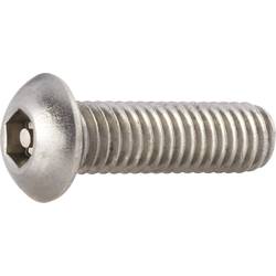 TOOLCRAFT 886975 Flachkopfschrauben M6 25 mm Innensechskant mit Stift Edelstahl A2 10 St.