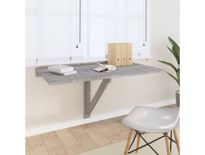 Table murale pliable Sonoma gris 100x60x56 cm Bois d ingénierie